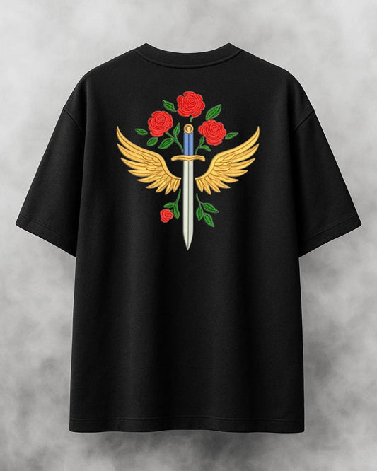 Warrior’s Grace:  Embroidery Oversize T-Shirt (Unisex)