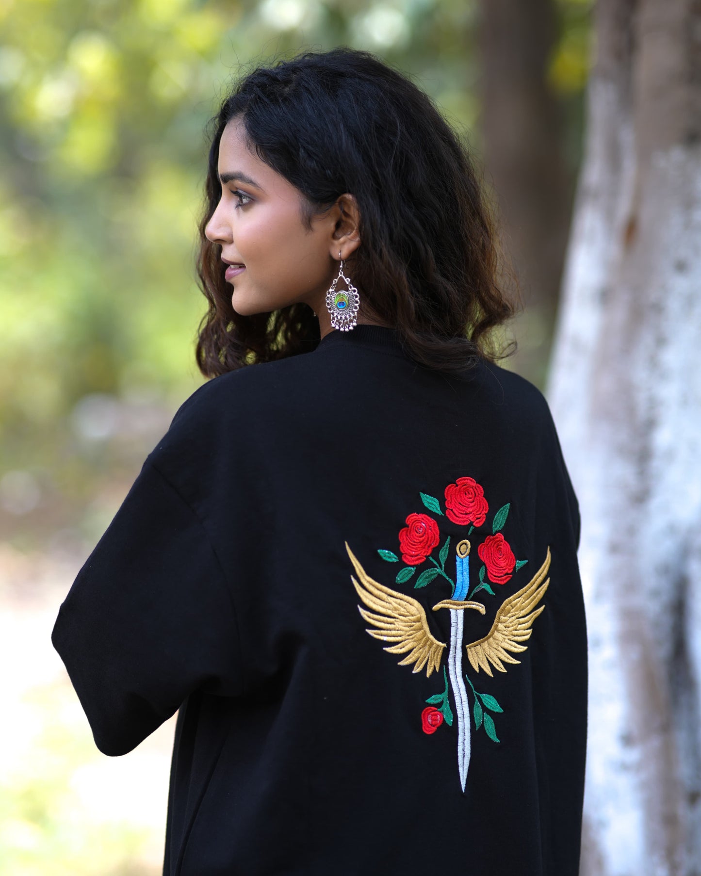 Warrior’s Grace: Embroidery Oversize T-Shirt (Unisex)